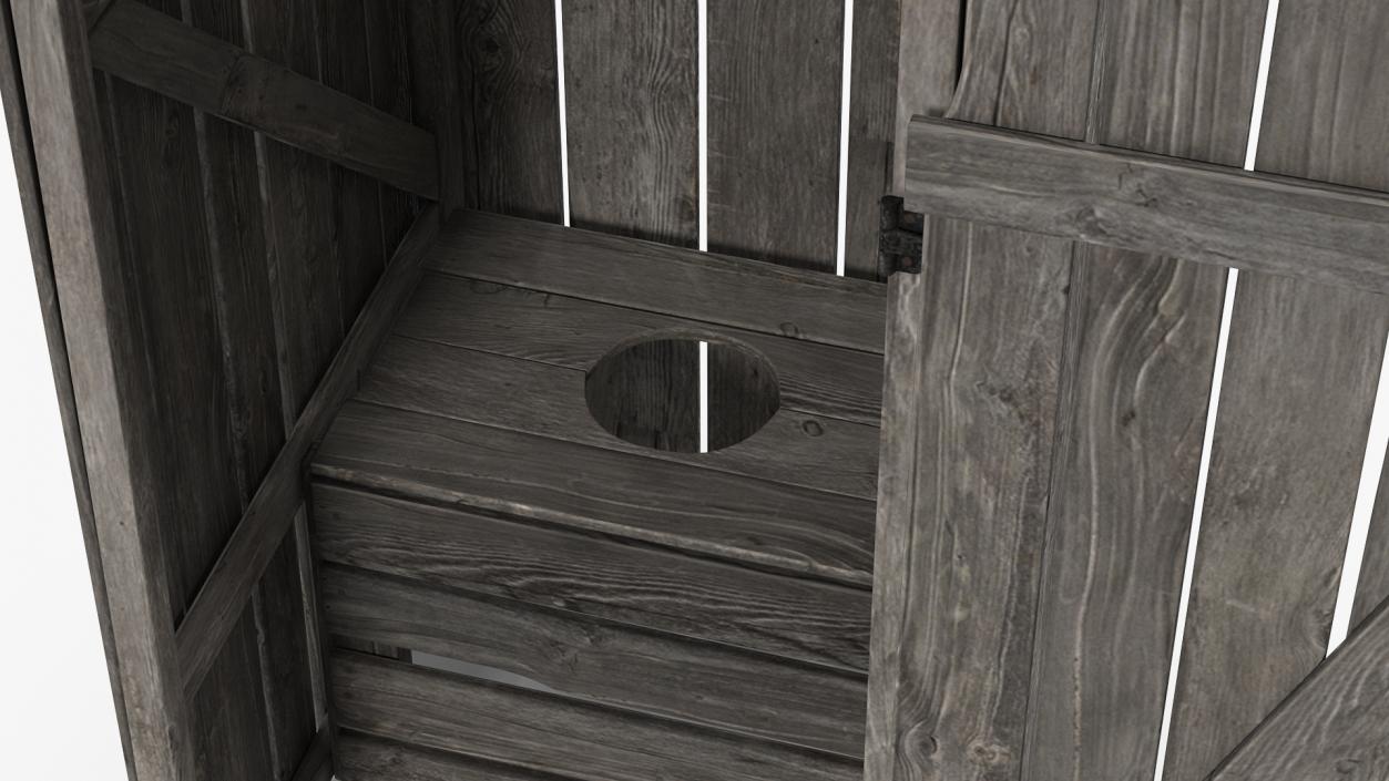 Old Wooden Outhouse 3D model