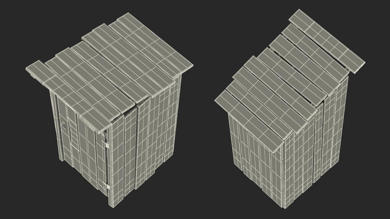 Old Wooden Outhouse 3D model