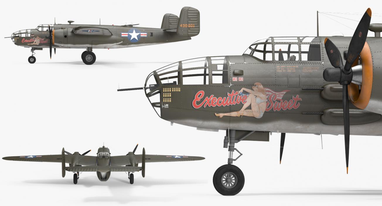 3D model B-25 Mitchell US Medium Bomber