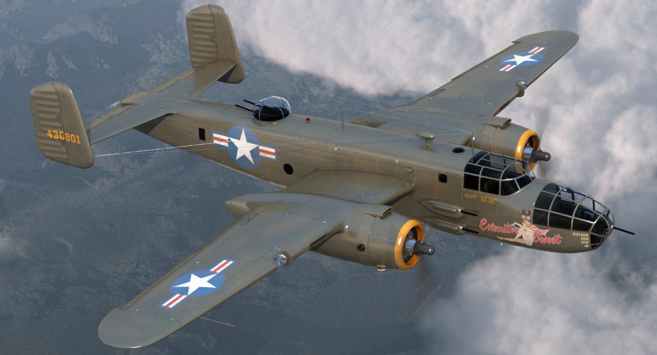 3D model B-25 Mitchell US Medium Bomber