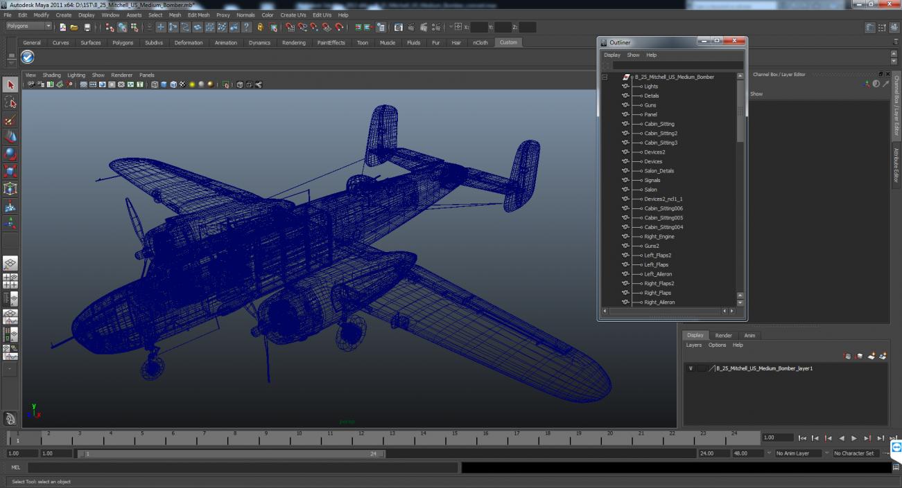 3D model B-25 Mitchell US Medium Bomber