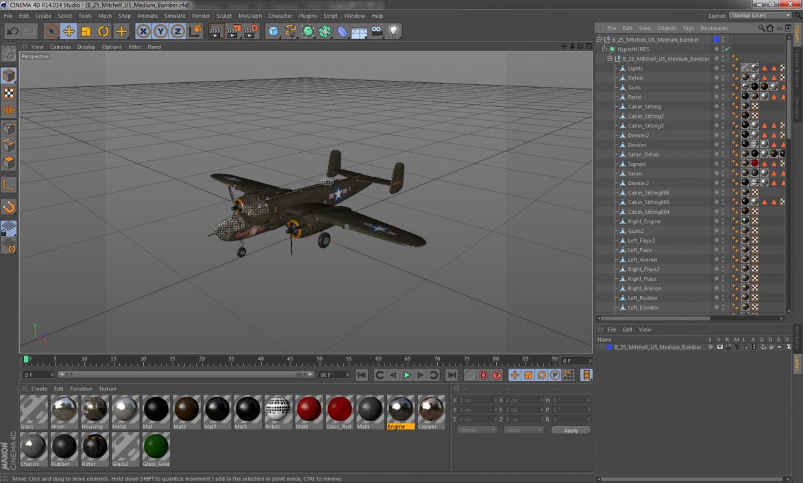 3D model B-25 Mitchell US Medium Bomber