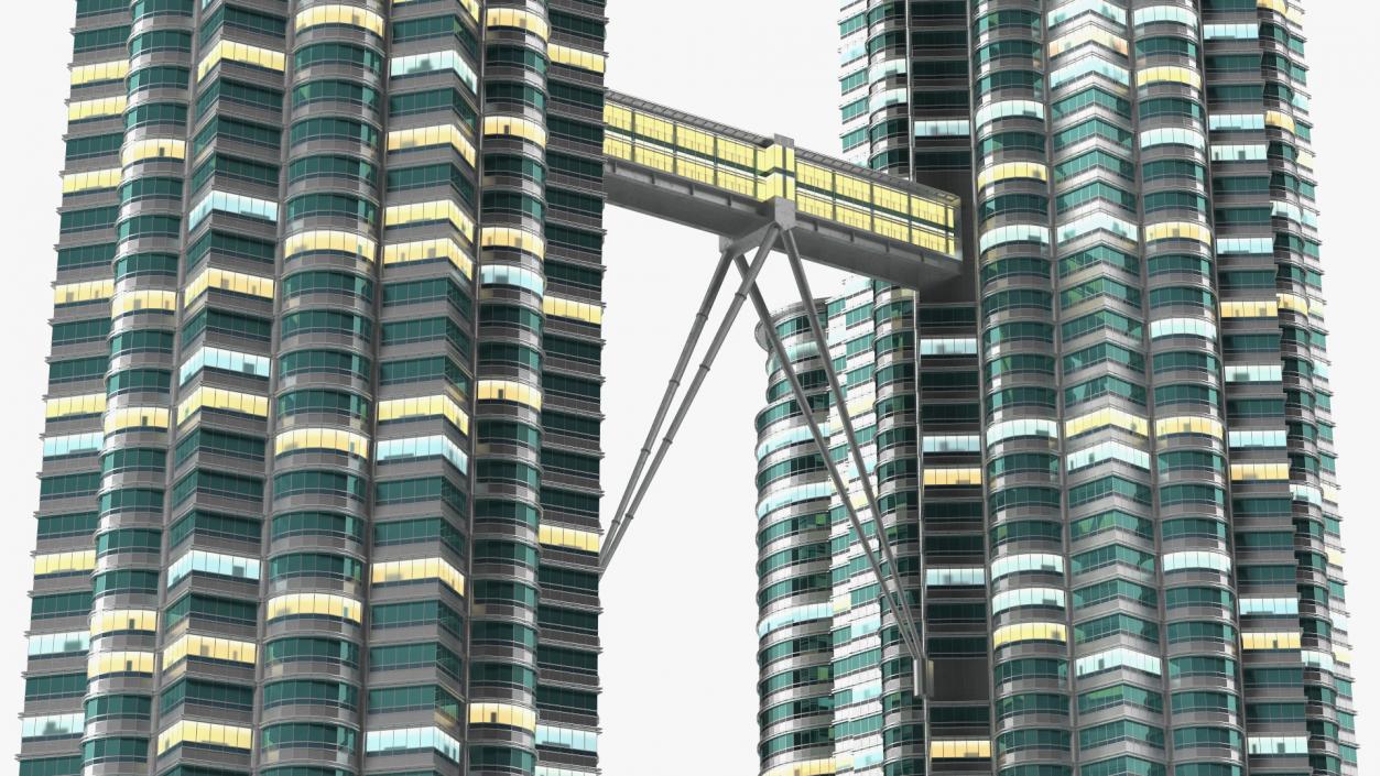 3D Night Glow Skyscrapers Collection model