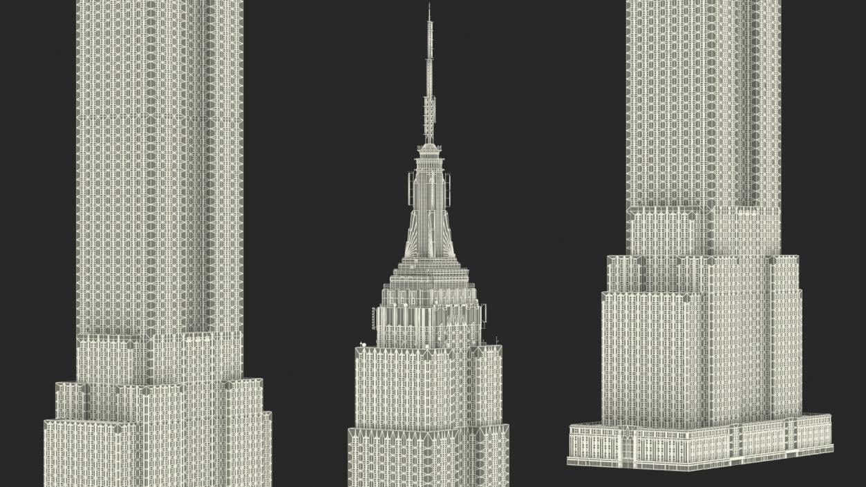 3D Night Glow Skyscrapers Collection model