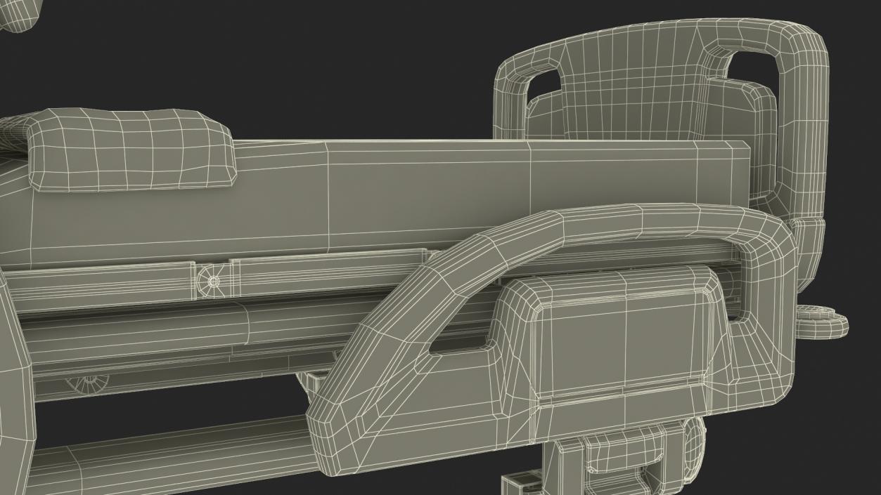 Smart Hospital Bed Sitting Position Off State 2 3D
