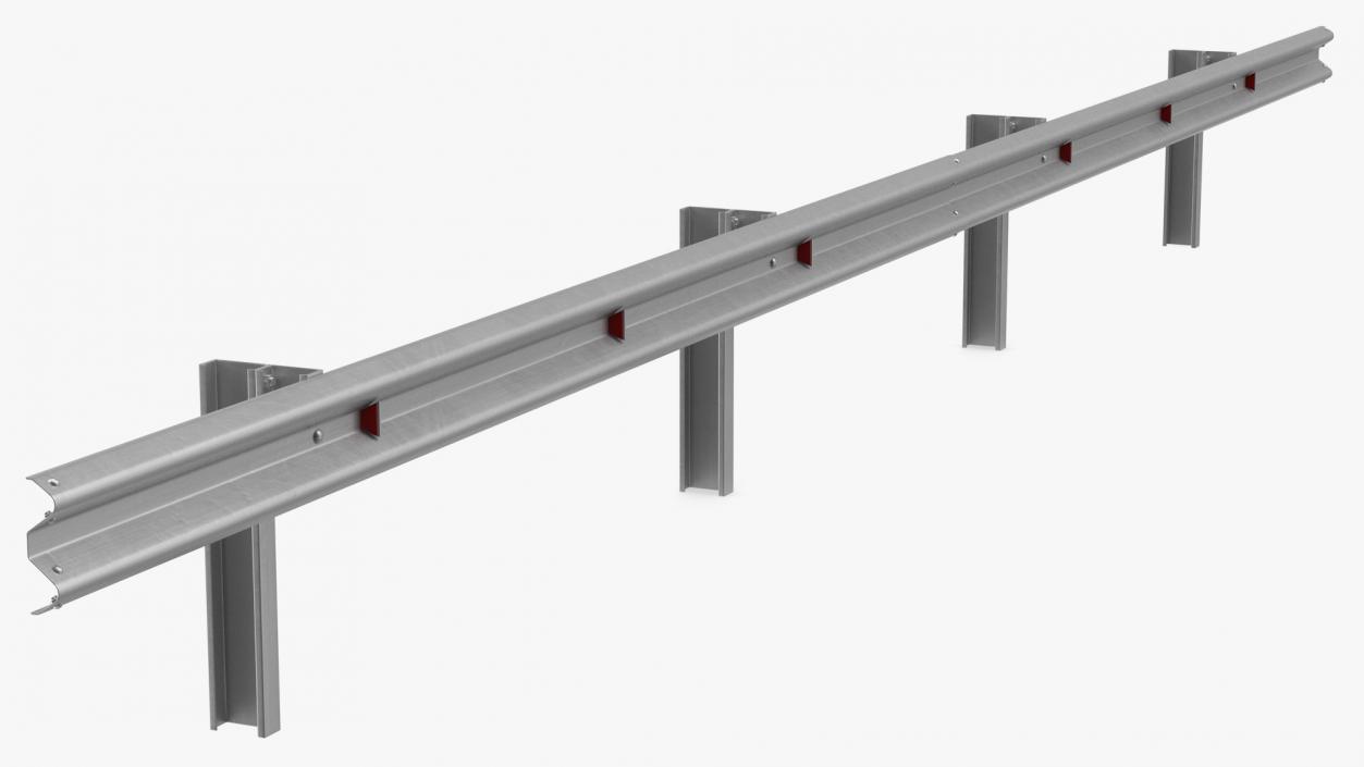 3D Metal Highway Guardrail model