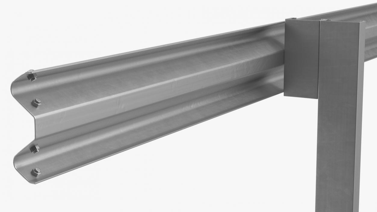 3D Metal Highway Guardrail model