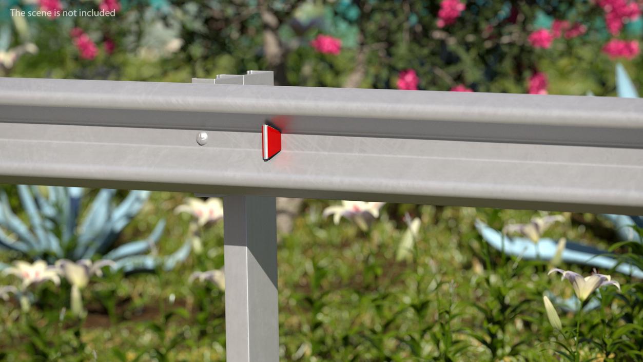 3D Metal Highway Guardrail model