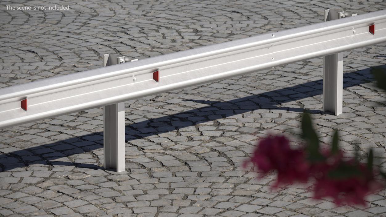 3D Metal Highway Guardrail model