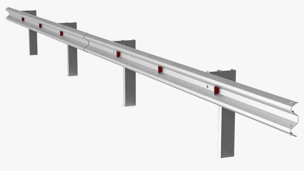 3D Metal Highway Guardrail model