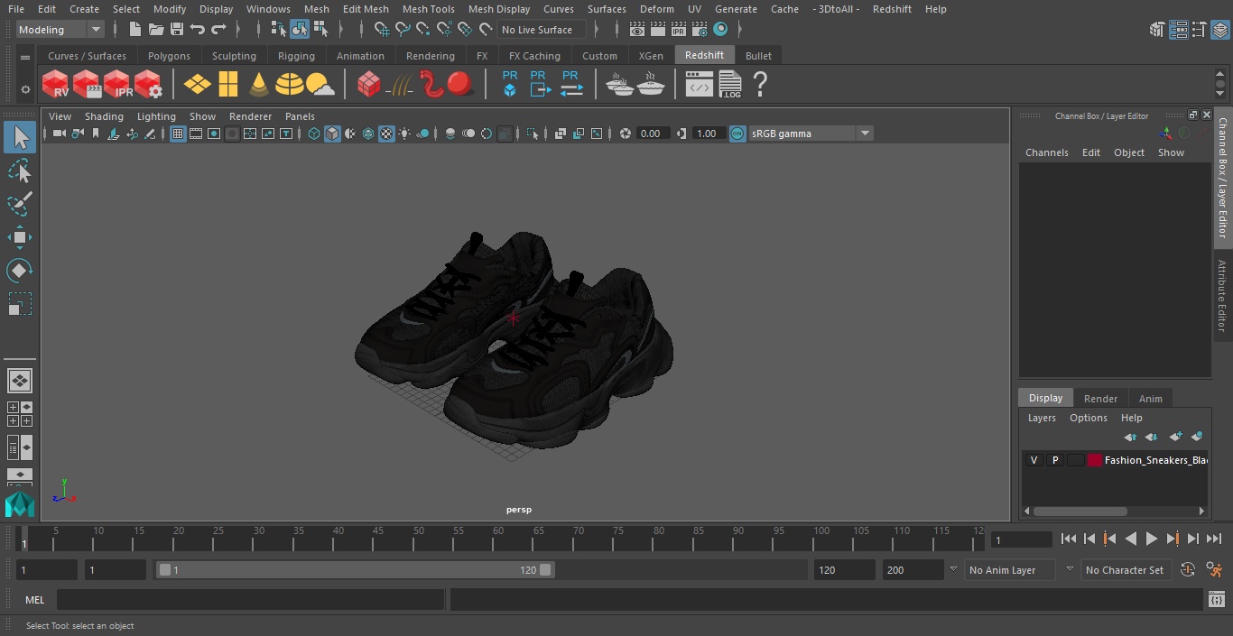 Fashion Sneakers Black 3D