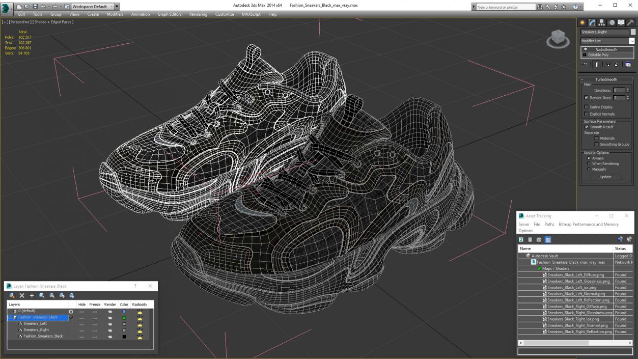 Fashion Sneakers Black 3D