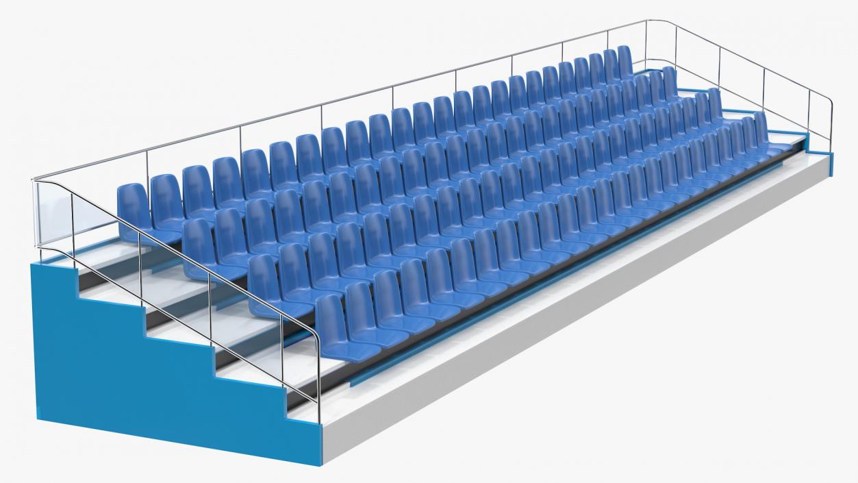 3D Empty Tribune Rows model