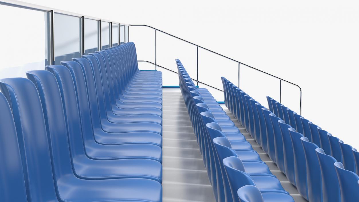 3D Empty Tribune Rows model