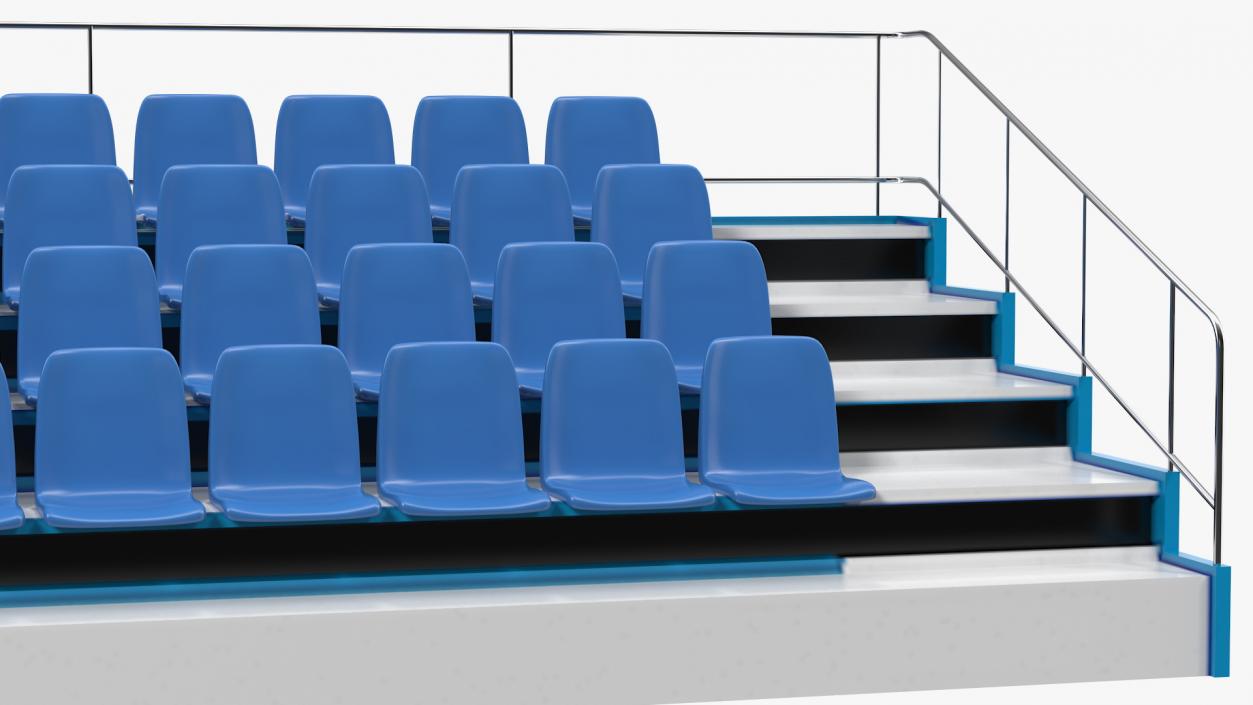 3D Empty Tribune Rows model