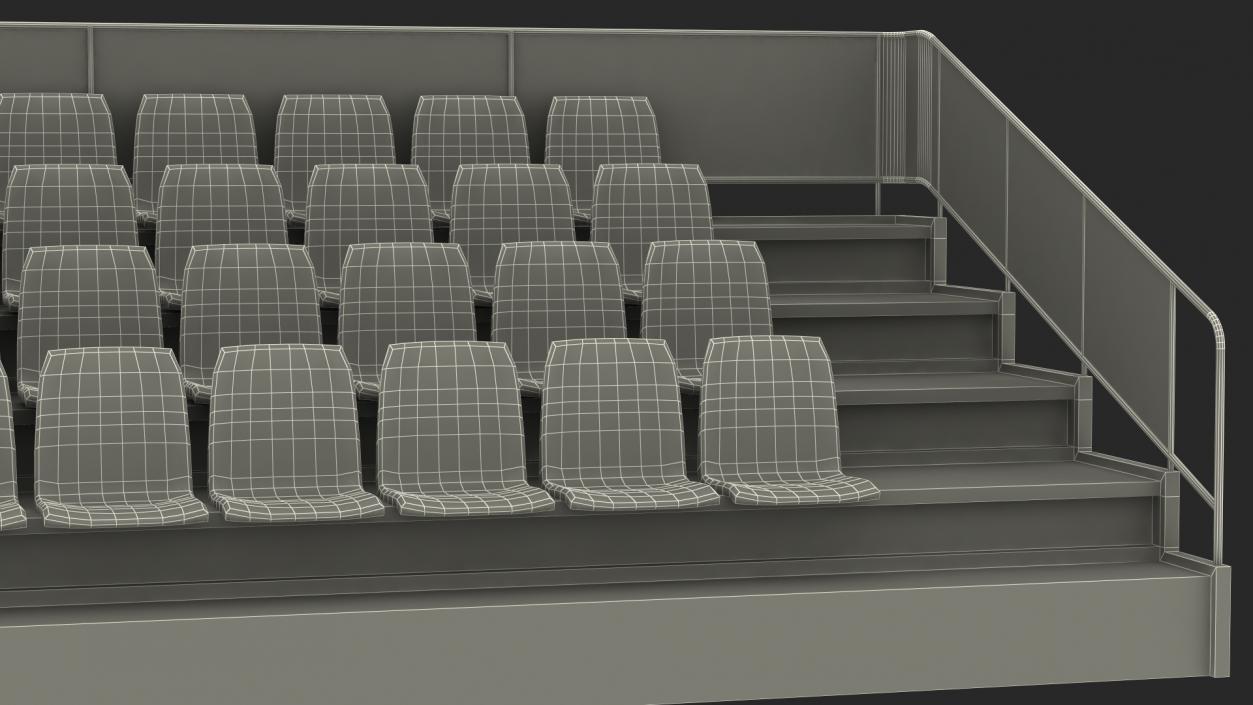 3D Empty Tribune Rows model