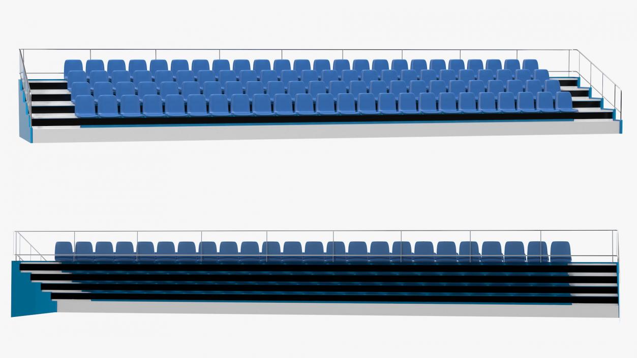 3D Empty Tribune Rows model