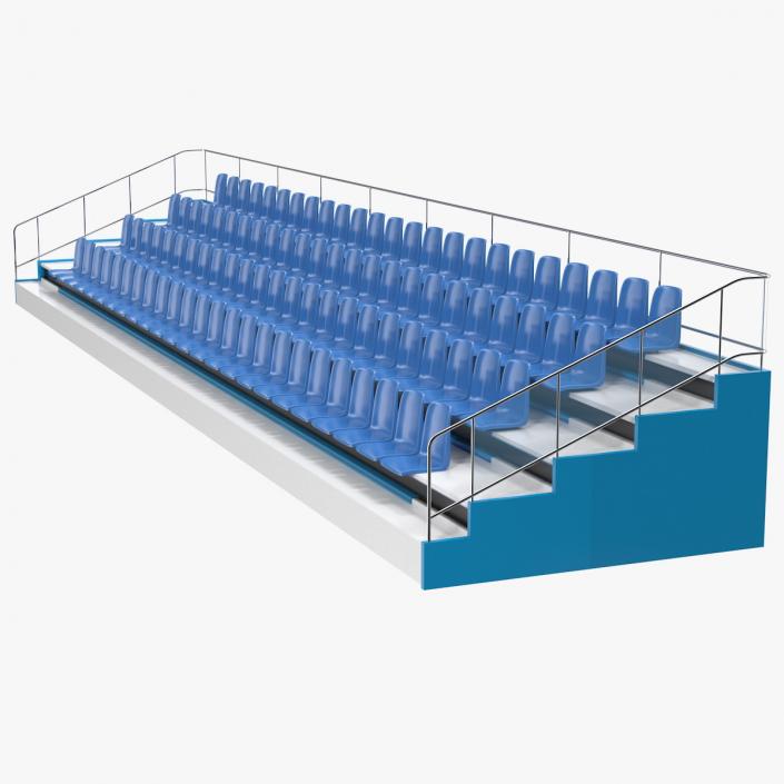 3D Empty Tribune Rows model