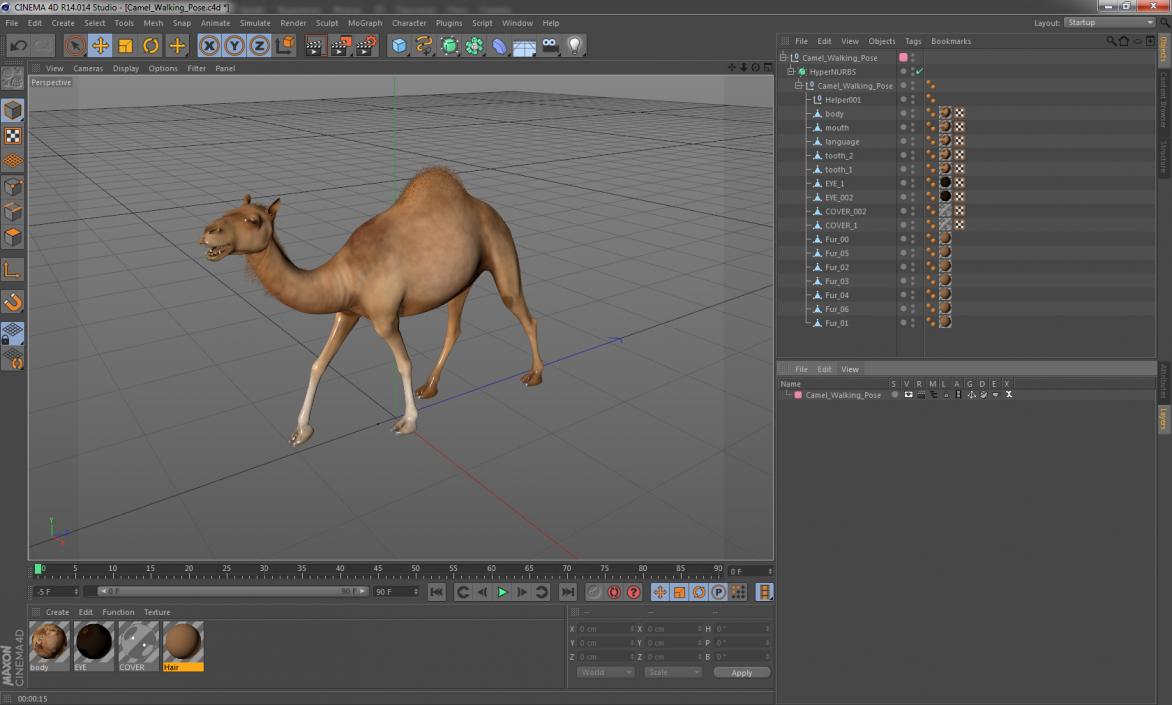 3D Camel Walking Pose model