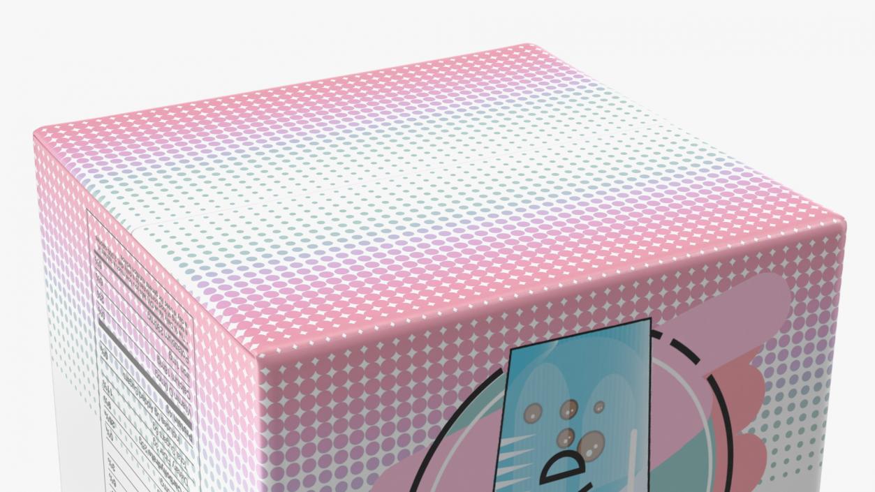 3D Gable Top Carton Package Mockup Pink