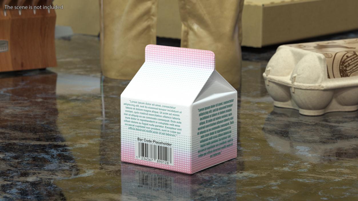 3D Gable Top Carton Package Mockup Pink