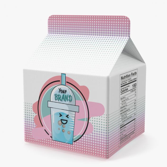 3D Gable Top Carton Package Mockup Pink