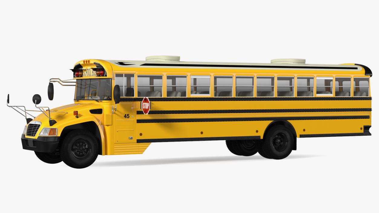 Blue Bird Vision School Bus Rigged 3D model