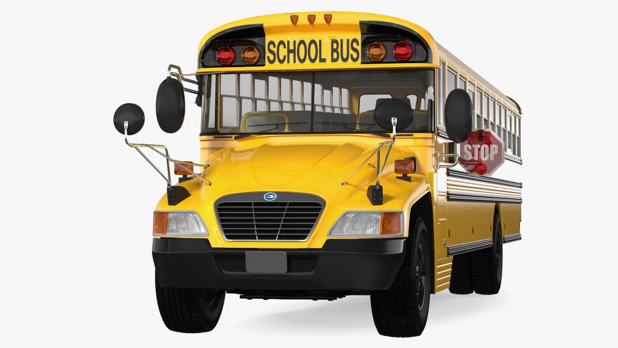 Blue Bird Vision School Bus Rigged 3D model