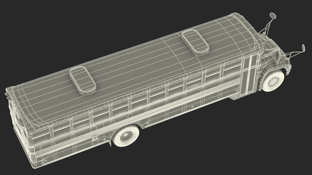 Blue Bird Vision School Bus Rigged 3D model