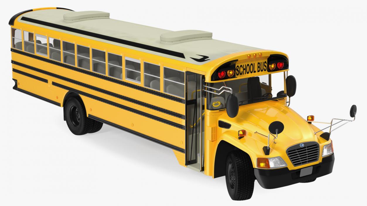 Blue Bird Vision School Bus Rigged 3D model