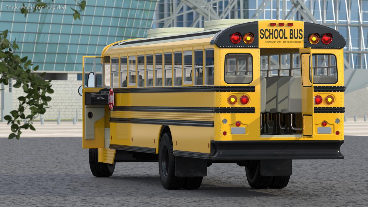 Blue Bird Vision School Bus Rigged 3D model