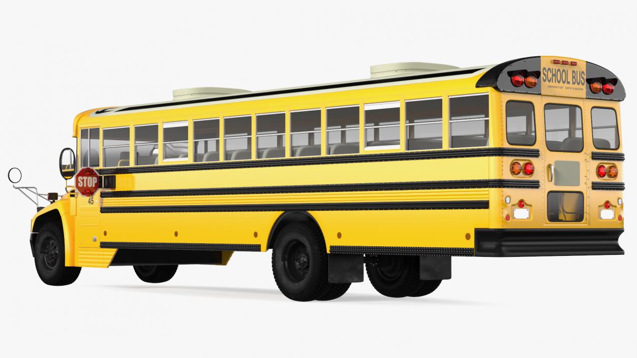 Blue Bird Vision School Bus Rigged 3D model