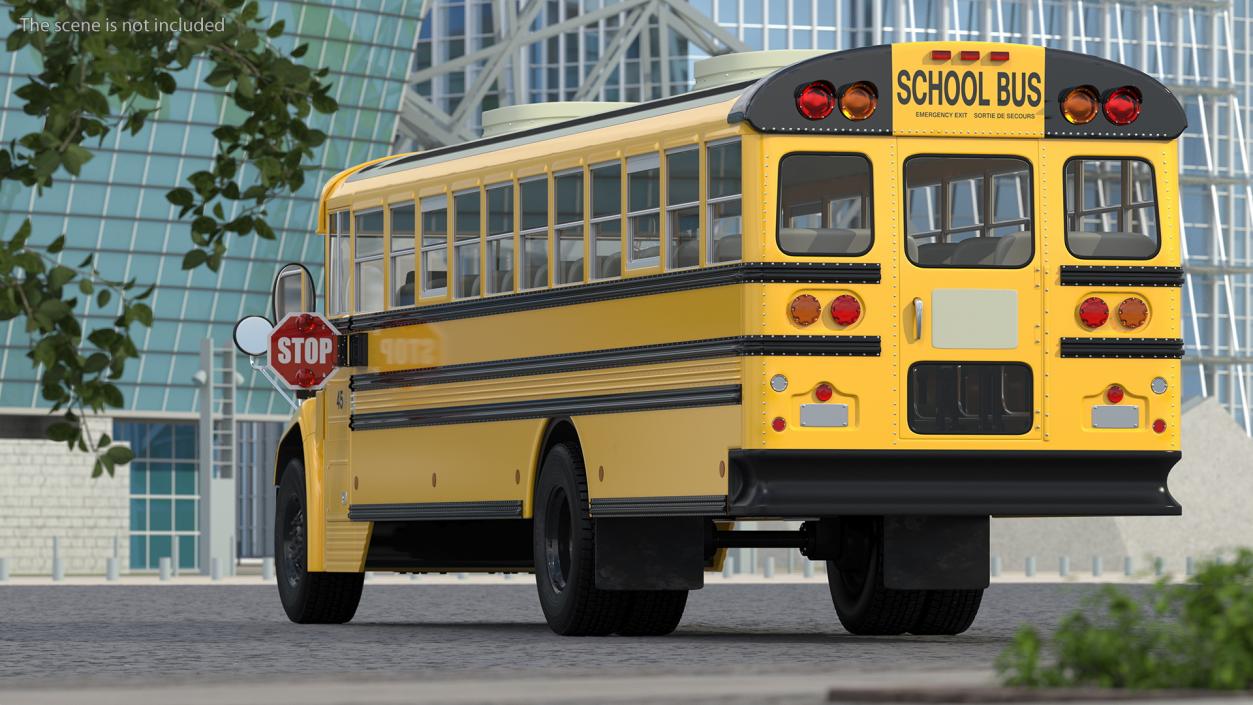 Blue Bird Vision School Bus Rigged 3D model