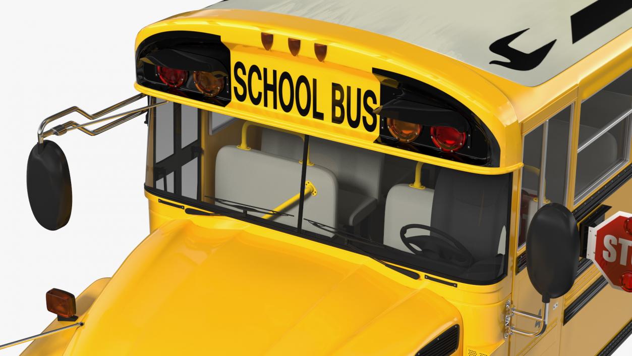 Blue Bird Vision School Bus Rigged 3D model