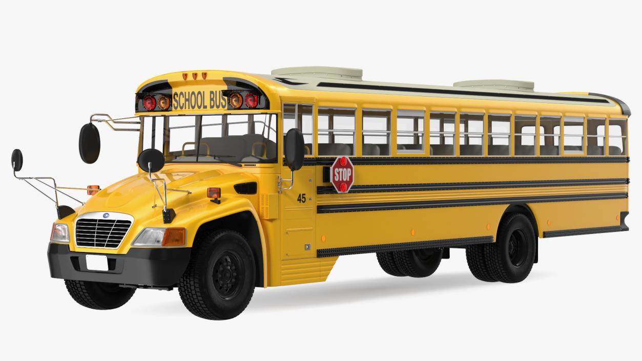 Blue Bird Vision School Bus Rigged 3D model