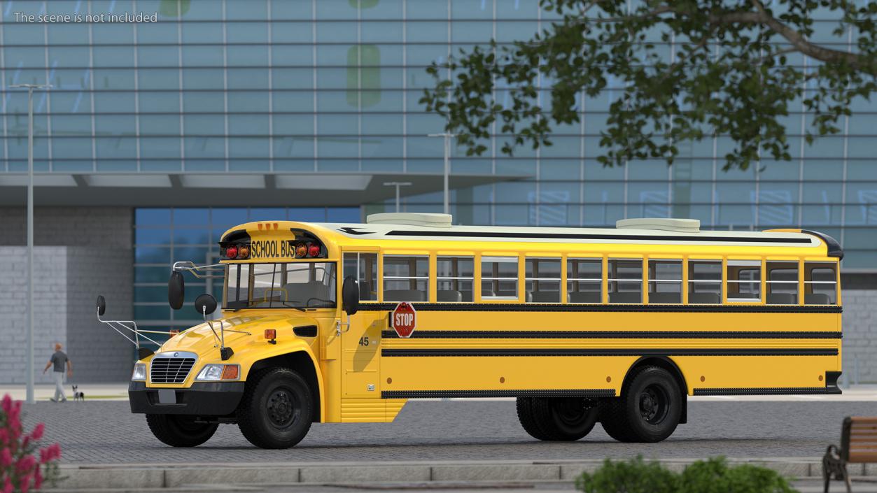 Blue Bird Vision School Bus Rigged 3D model