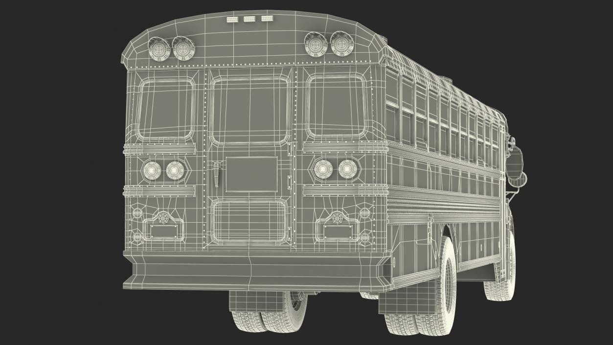 Blue Bird Vision School Bus Rigged 3D model