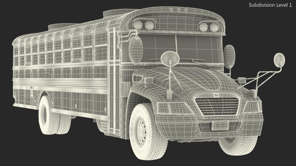 Blue Bird Vision School Bus Rigged 3D model