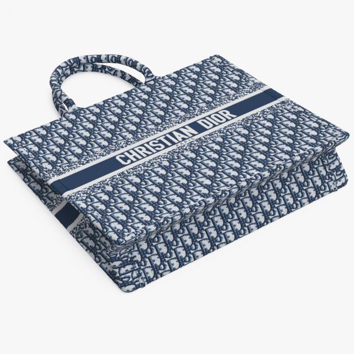 Book Tote Bag Cristian Dior Navy Blue 3D