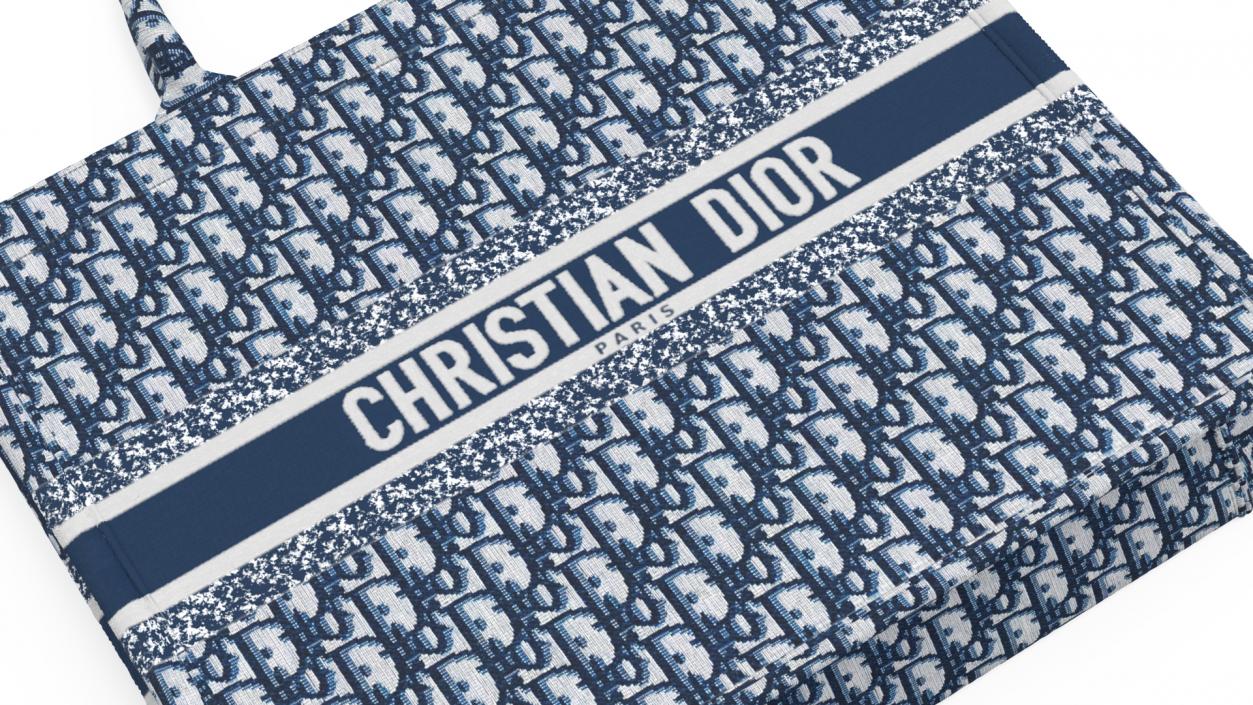 Book Tote Bag Cristian Dior Navy Blue 3D