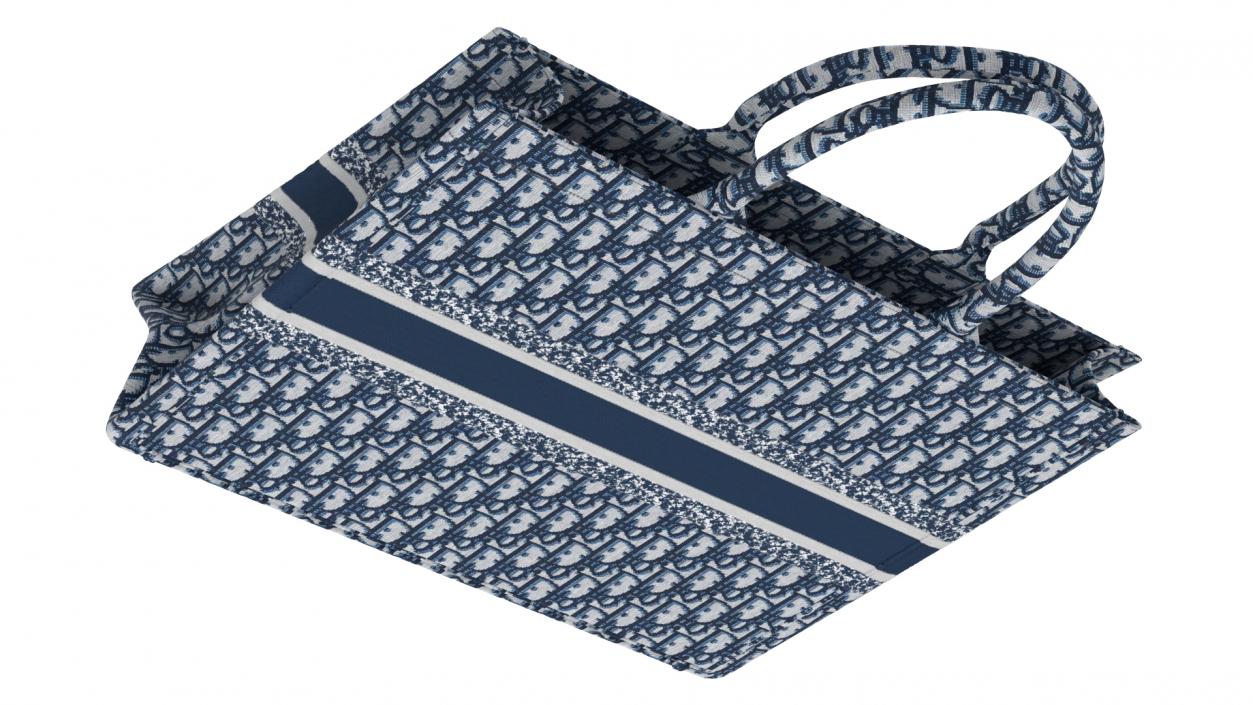 Book Tote Bag Cristian Dior Navy Blue 3D