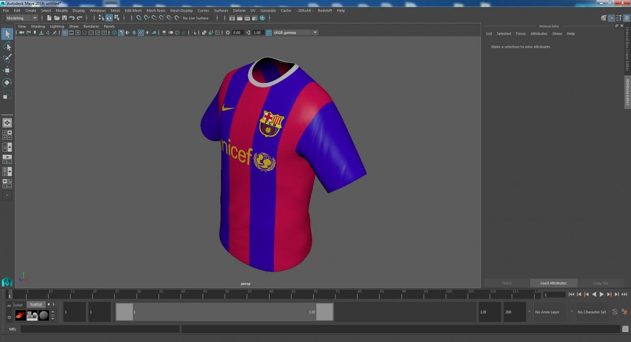 3D FC Barcelona Football Club Jersey Nike model