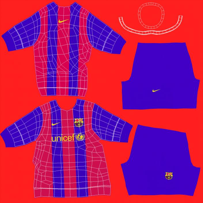 3D FC Barcelona Football Club Jersey Nike model