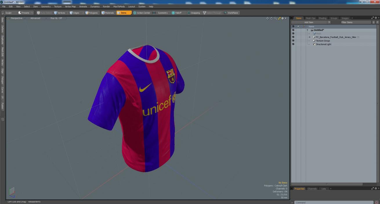 3D FC Barcelona Football Club Jersey Nike model