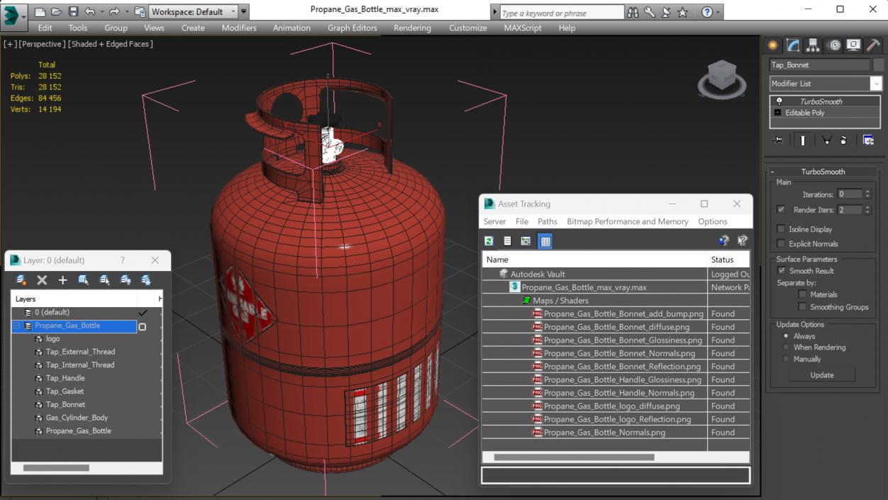 3D Propane Gas Bottle model