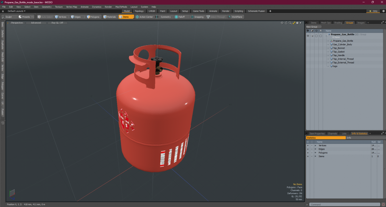 3D Propane Gas Bottle model