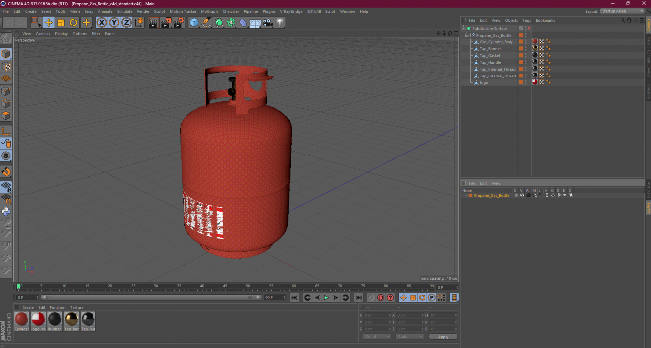 3D Propane Gas Bottle model