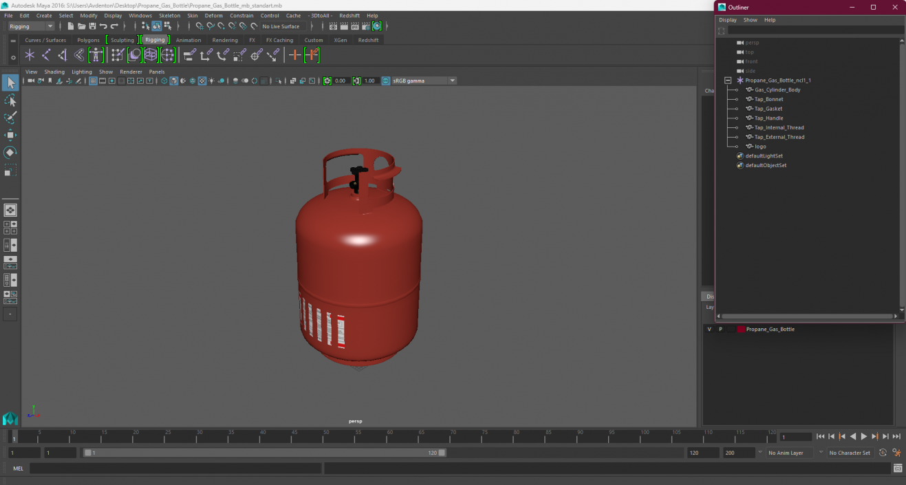 3D Propane Gas Bottle model