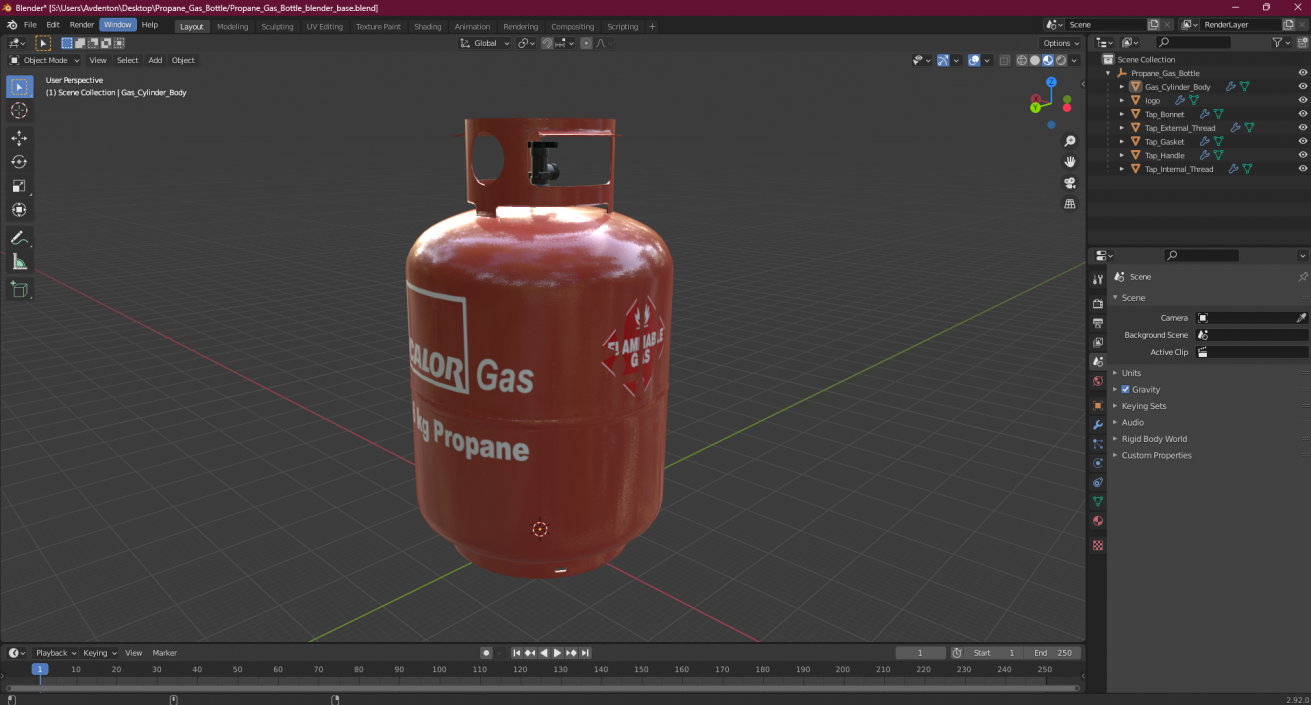 3D Propane Gas Bottle model