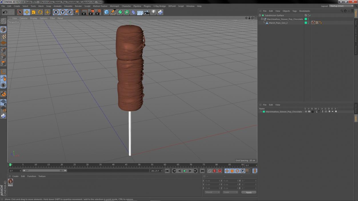 Marshmallow Skewer Pop Chocolate 3D